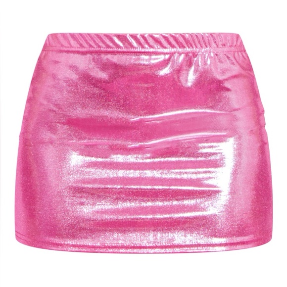 PrettyLittleThing Dresses & Skirts - Pretty Little Thing Micro Mini Pink Metallic Mini Skirt - NWT